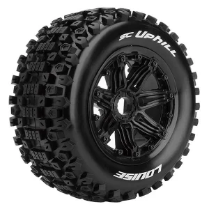 Louise RC SC-Uphill Tyres on 1:5 Scale SC 24mm Hex Black Wheels (2)