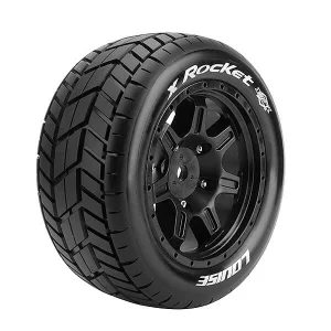 Louise RC X-Rocket Tyres Mounted on Black Traxxas X-MAXX 24mm Hex Wheels (2)