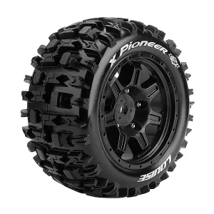 Louise RC X-Pioneer Tyres Mounted on Black Arrma Kraton 8S 24mm Hex Wheels (2)