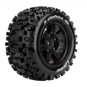 Louise RC X-Uphill Tyres Mounted on Black Traxxas X-MAXX 24mm Hex Wheels (2)