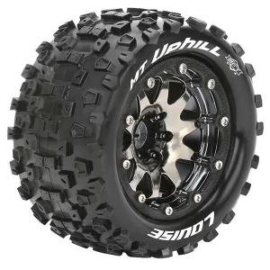Louise RC MT Uphill Tyres On Black Chrome Wheels 12mm Hex (2)