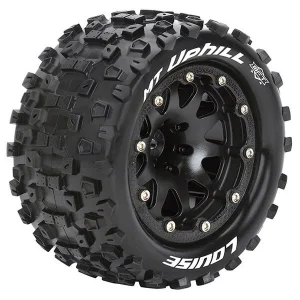 Louise RC MT Pioneer Tyres On 12mm Hex Black Half Inch Offset Wheels (2)