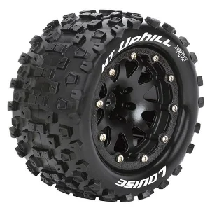 Louise RC MT Uphill Tyres On 14mm Hex Black Wheels (Arrma Granite) (2)