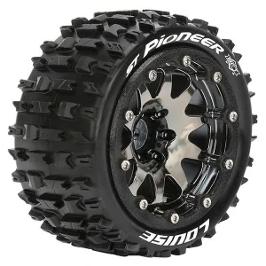 Louise RC ST-Pioneer 1:10 Soft Tyres - Mounted on Black 2.8 12mm Hex Wheels (2)