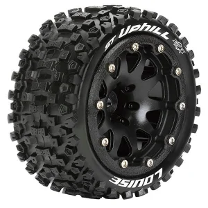Louise RC ST Uphill Tyres On 14mm Hex Black Wheels (Arrma Granite) (2)