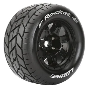 Louise RC ST-Rocket Tyres Mounted On Black 17mm Hex Wheels (2)