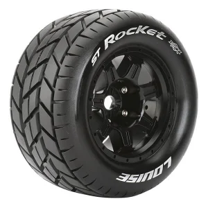 Louise RC ST-Rocket Tyres Mounted On Black 17mm Hex Wheels (2)