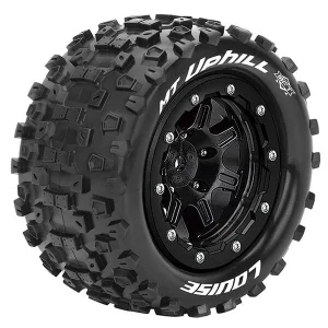 Louise RC MT-Uphill Tyres Mounted On Black 17mm Hex Wheels (2)