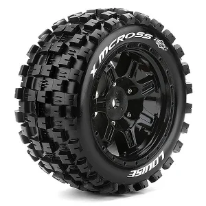 Louise RC X-Mcross Tyres Mounted on Black Arrma Kraton 8S 24mm Hex Wheels (2)