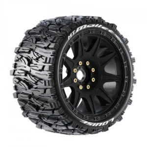 Louise RC MFT MT-Mallet Tyres on Black 17mm Hex Wheels (2)