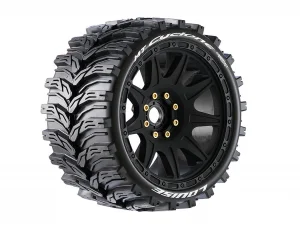 Louise RC MFT MT-Cyclone Tyres on Black 17mm Hex Wheels (2)