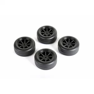Louise RC Drift Tyres And Wheels 8 Spoke Black +1mm (4Pcs)