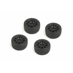Louise RC Rally Tyres And Wheels 10 Spoke Black +1mm (4Pcs)