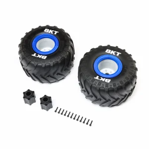 BKT 2.6 Monster Truck Tire - Med - Premount - Blue (2): LMT 2.