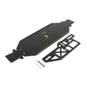 Chassis w/Brace plate - 4mm - Black: DBXL-E