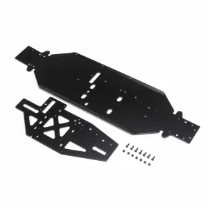 Chassis with Brace Plate - 4mm - Black: DBXL 2.0