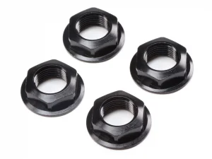 17mm Flanged Wheel Nut - Black (4): Super Rock Rey ** CLEARANCE **