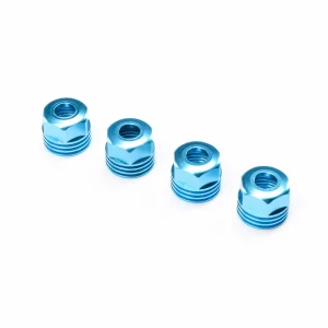 Lower Shock Caps - Aluminium - King Blue (4): SBR 2.0