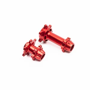 Aluminium Hub Set - Machined - Red: Promoto-MX