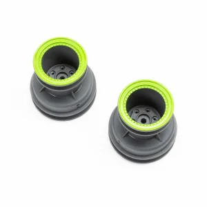 MT Wheel - Green Beadlock - Lt Grey(2): Mini LMT