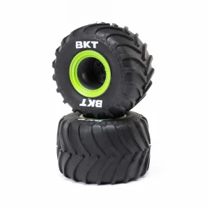 MT Tires - Green Beadlock - Premount(2): Mini LMT