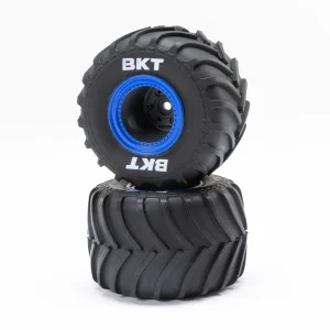 MT Tires - Blue Beadlock - Premount(2): Mini LMT