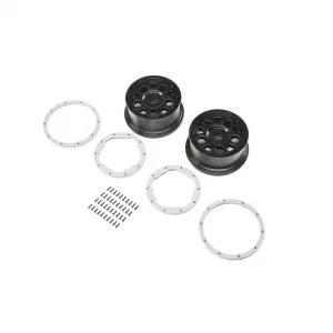 Wheel - Black; Beadlock - Silver (2): DBXL-E