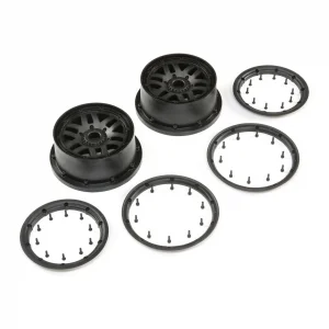 Wheel And Beadlock Set - Black (2): 5ive-T 2.0