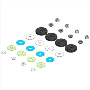 Mip Bypass1 Pistons - 8-Hole Set - 16mm - Kyosho MP9/10 1:8