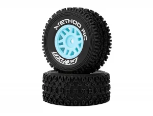 Method RC Method Geoform 1:16 SC Tyres On 12mm Hex Blue Wheels (2)