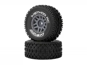 Method RC Method Geoform 1:16 SC Tyres On 12mm Hex Grey Wheels (2)