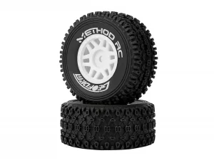 Method RC Method Geoform 1:16 SC Tyres On 12mm Hex White Wheels (2)