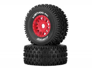 Method RC Method Geoform 1:8 SC Tyres On 17mm Hex Red Wheels (2)