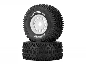 Method RC Method Geoform 1:8 SC Tyres On 17mm Hex White Wheels (2)