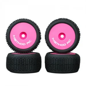 Method RC Method Nitragrip 1/24 Truck Tyres F/R On 7mm Hex Pink (4)
