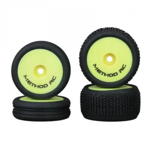 Method RC Method Nitragrip 1/24 Buggy Ty Res F/R On 7mm Hex Yellow (4)