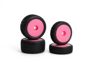 Sideline Buggy Wheel/Tire Set (Pink/Front/Rear)