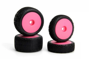 Sideline Buggy Wheel/Tire Set (Pink/Front/Rear)