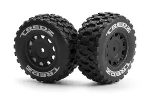 Assembled Wheel & Tyre Set (Black/2pcs)