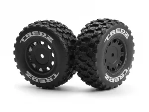 Assembled Wheel & Tyre Set (Black/2pcs)