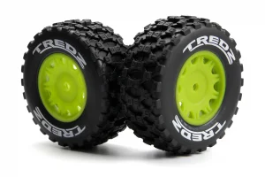 Assembled Wheel & Tyre Set (Fluoro Green/2pcs)