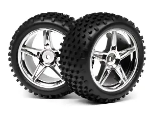 1:10 Buggy White Rear Wheel & Tyre Assembly