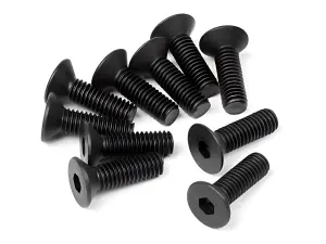 Countersunk Flat Head Screw M3x10mm (2mm Hex Socket - 6pcs)