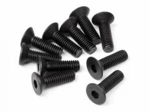 Countersunk Flat Head Screw M3x10mm (2mm Hex Socket - 6pcs)
