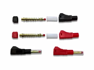 4mm Shielded Gold Plug (Red&Black) 2pr
