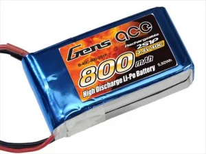 Gens Ace Soft Case 2S 7.4v 45C LiPo - 800mAh - BEC Connector