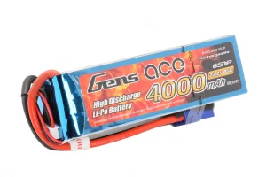 Gens Ace Soft Case 6S 22.2v 45C LiPo - 4000mAh - EC5