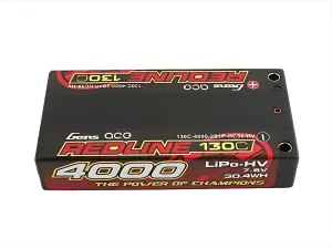 Gens Ace HV LiPo Shorty Hard Case - 2S 7.6V 4000mAh 130C - 4mm Tubes