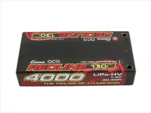 Gens Ace HV LiPo Shorty Hard Case - 2S 7.6V 4000mAh 130C - 4mm Tubes