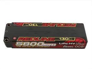 Gens Ace HV LiPo Hard Case - 2S 7.6V 5800mAh 130C - 5mm Tubes